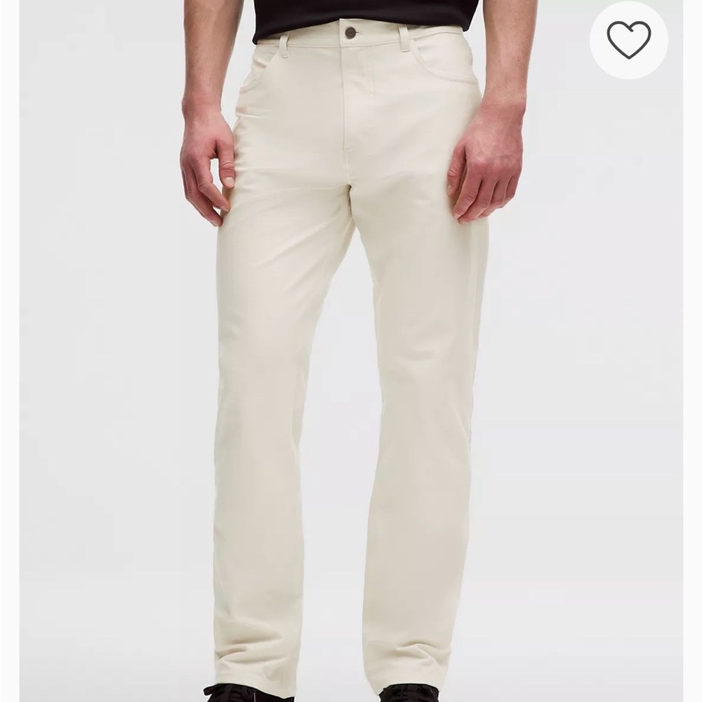 Men's Lululemon Easy Five Pocket Light Cream Casual Pants 46 short